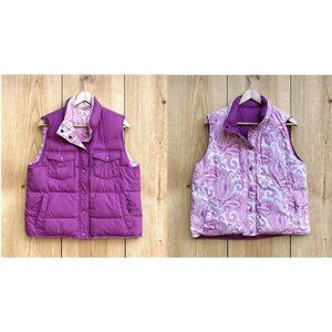 Lands End Magenta Reversible Vest Women’s Sz Small